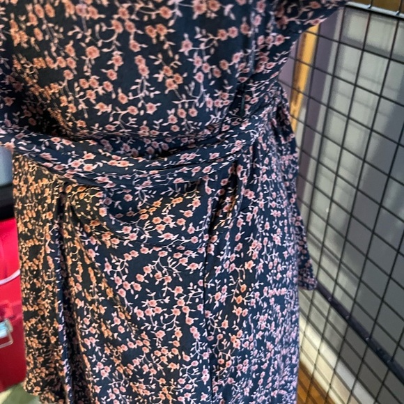 Free People Black and Pink Floral Long Sleeve Dress - Picture 7 of 9